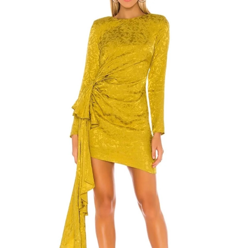 Matilda Mini Dress in Citron Green size XS